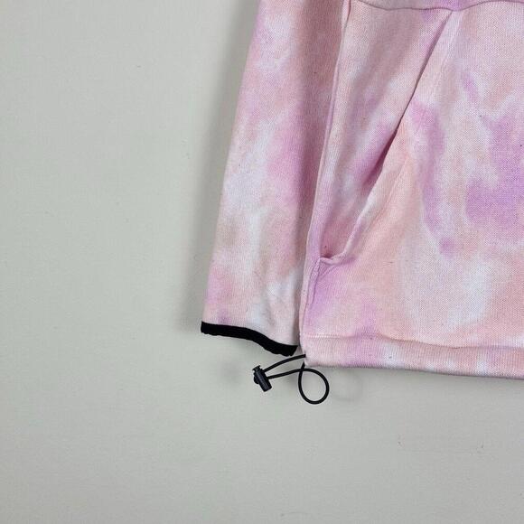 PINK Victoria's Secret Women Sweatshirt Half-Zip Tie-Dye Pockets Pink Size M - Picture 7 of 8